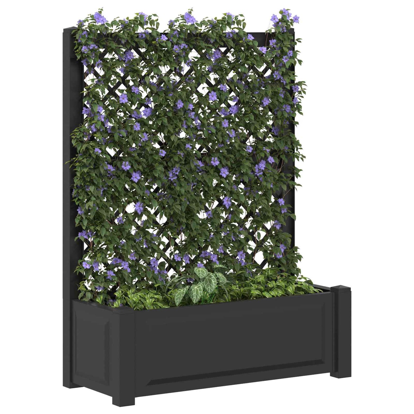 Big Planter with Trellis Anthracite 99.5 x 43 x 133.5 cm PP