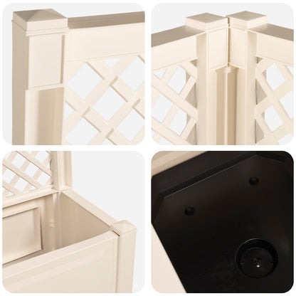 Big Planter with Trellis 2 pcs PP White