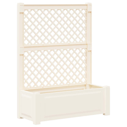 Big Planter with Trellis 2 pcs White 143 x 143 x 133.5 cm PP