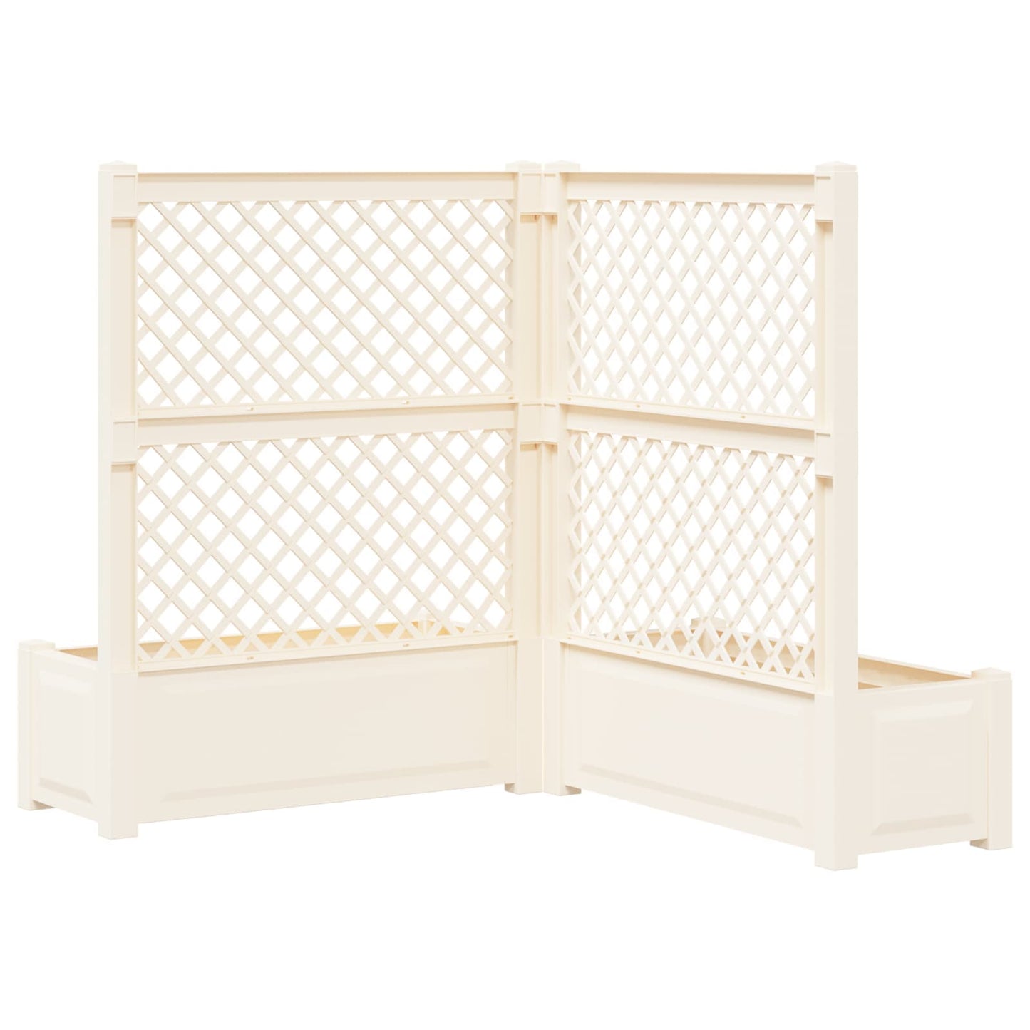 Big Planter with Trellis 2 pcs White 143 x 143 x 133.5 cm PP