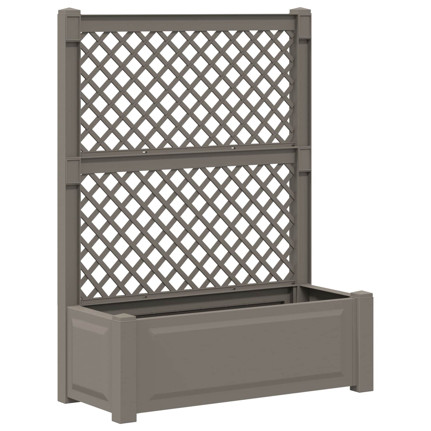 Big Planter with Trellis 2 pcs Grey 143 x 143 x 133.5 cm PP