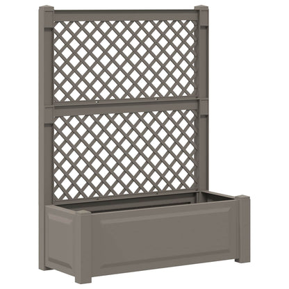 Big Planter with Trellis 2 pcs Grey 143 x 143 x 133.5 cm PP
