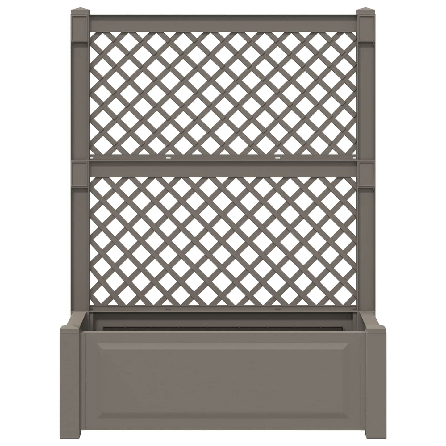 Big Planter with Trellis 2 pcs Grey 143 x 143 x 133.5 cm PP