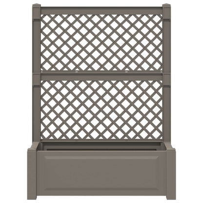 Big Planter with Trellis 2 pcs Grey 143 x 143 x 133.5 cm PP