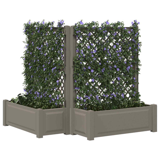 Big Planter with Trellis 2 pcs PP Grey