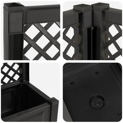 Big Planter with Trellis 2 pcs Anthracite 143 x 143 x 133.5 cm