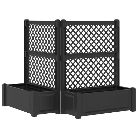 Big Planter with Trellis 2 pcs PP Anthracite