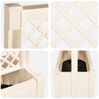 Big Planter with Trellis White 99.5 x 43 x 133.5 PP