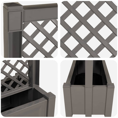 Big Planter with Trellis Grey 99.5 x 43 x 133.5 PP