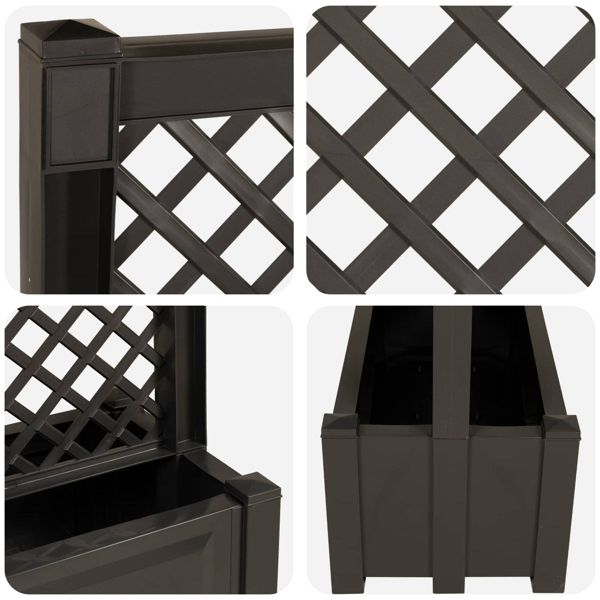 Big Planter with Trellis Anthracite 99.5 x 43 x 133.5 PP