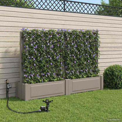 Big Planter with Trellis 2 pcs PP Grey