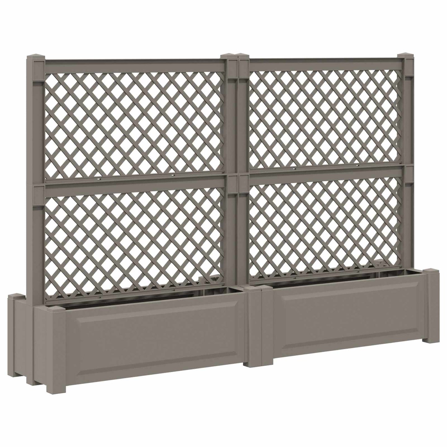 Big Planter with Trellis 2 pcs Grey 200 x 43 x 133.5 cm PP