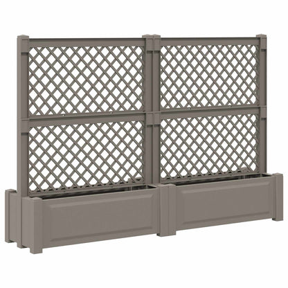 Big Planter with Trellis 2 pcs Grey 200 x 43 x 133.5 cm PP