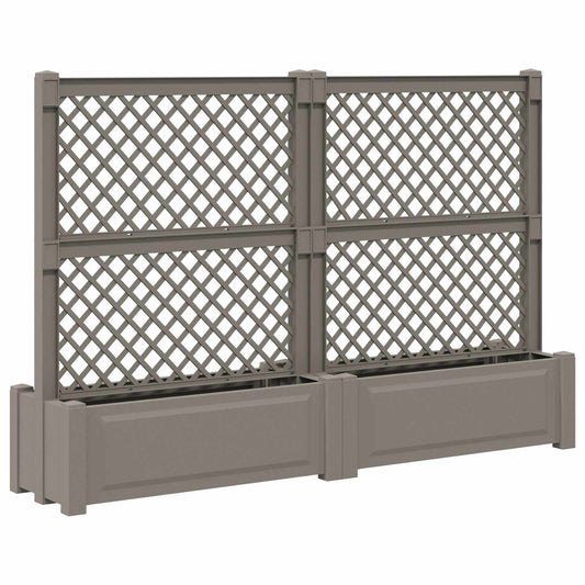 Big Planter with Trellis 2 pcs PP Grey