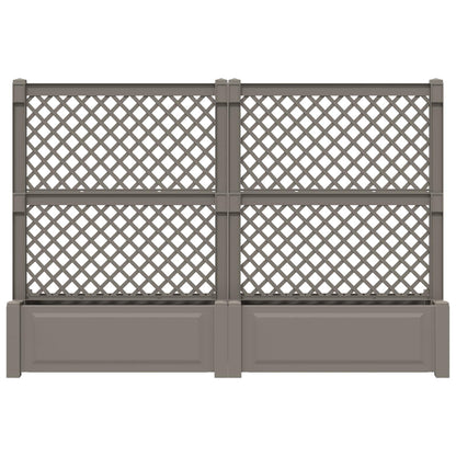 Big Planter with Trellis 2 pcs Grey 200 x 43 x 133.5 cm PP