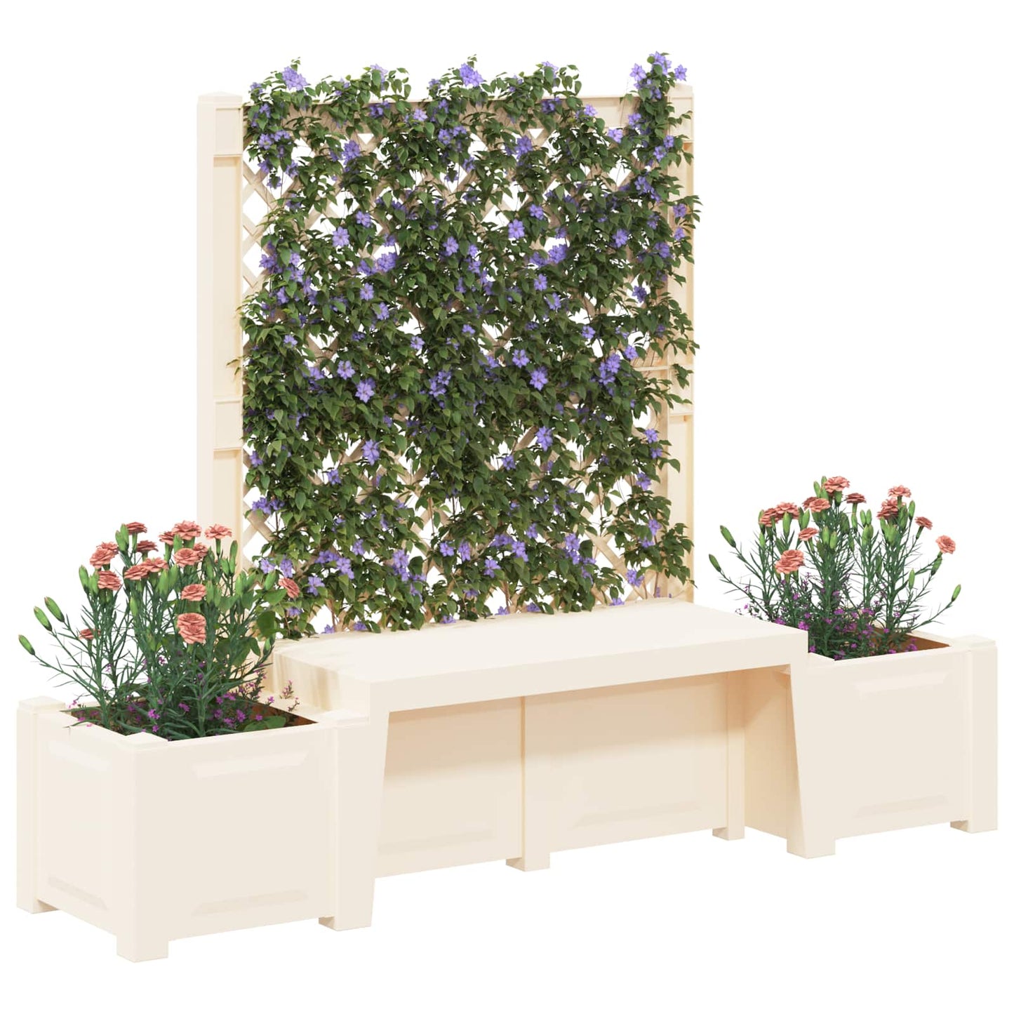 Garden Bench Kopenhagen White 173 x 49 x 135.5 cm PP