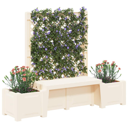 Garden Bench Kopenhagen White 173 x 49 x 135.5 cm PP
