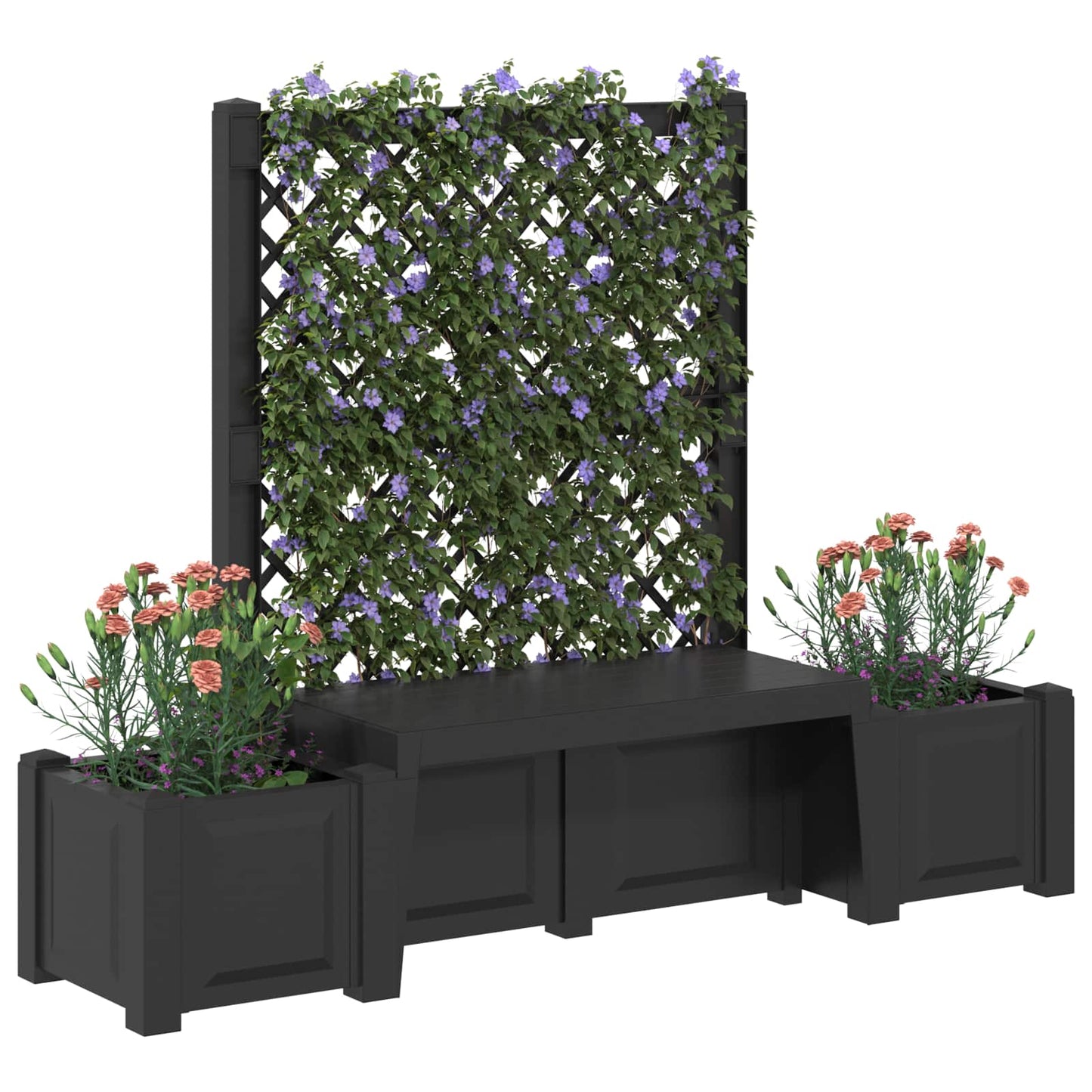 Garden Bench Kopenhagen Anthracite 173 x 49 x 135.5 cm PP