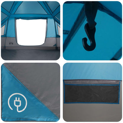 Family Tent with Rainfly Water-resistant 6-Person Blue