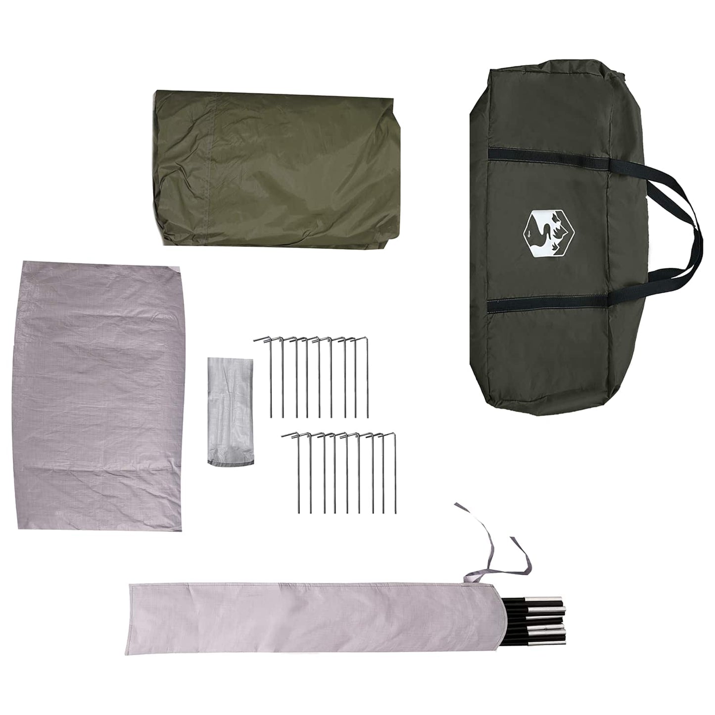Family Tent with Rainfly Water-resistant 6-Person Army Green