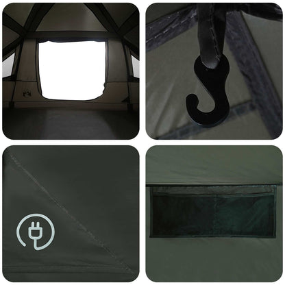 Family Tent with Rainfly Water-resistant 6-Person Army Green