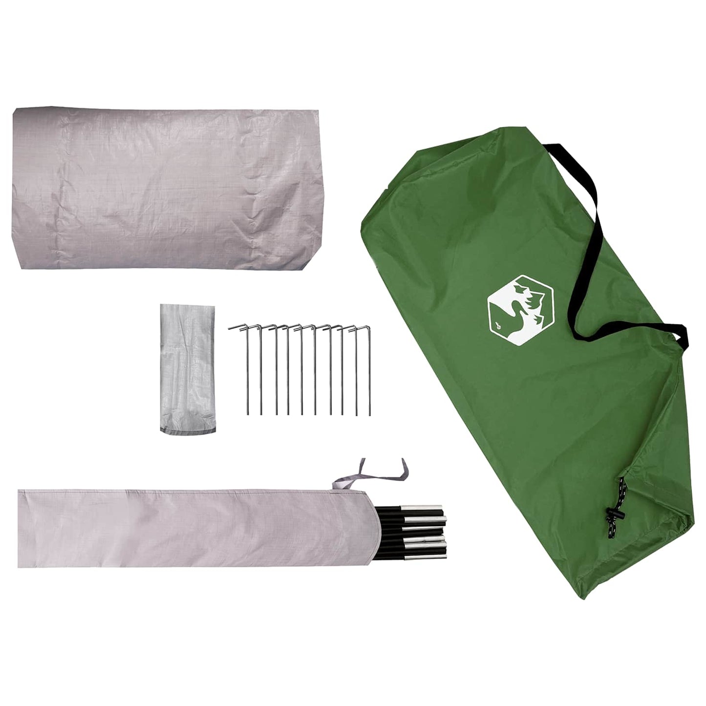 Trekking Tent with Rainfly Water-Resistant 2-Person Green