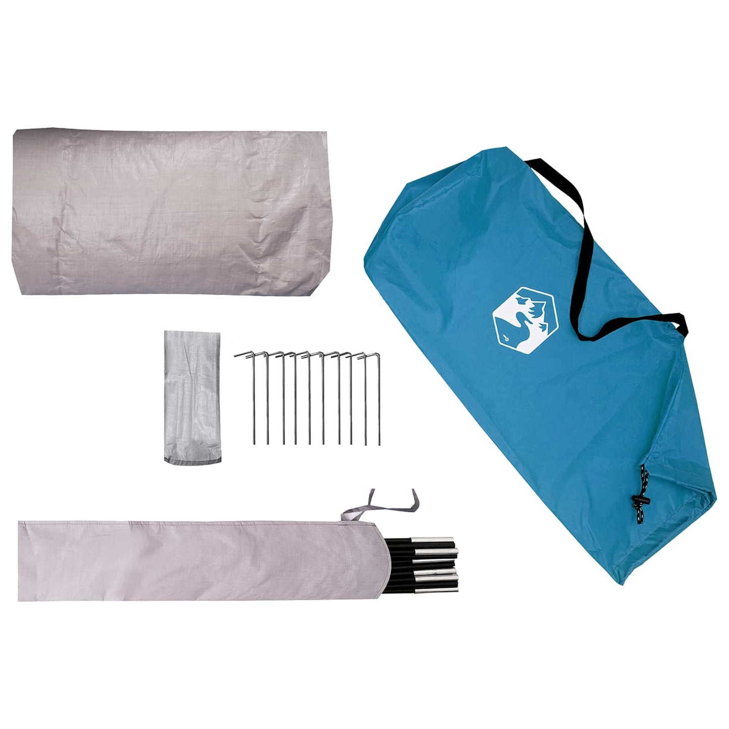 Trekking Tent with Rainfly Water-Resistant 2-Person Blue