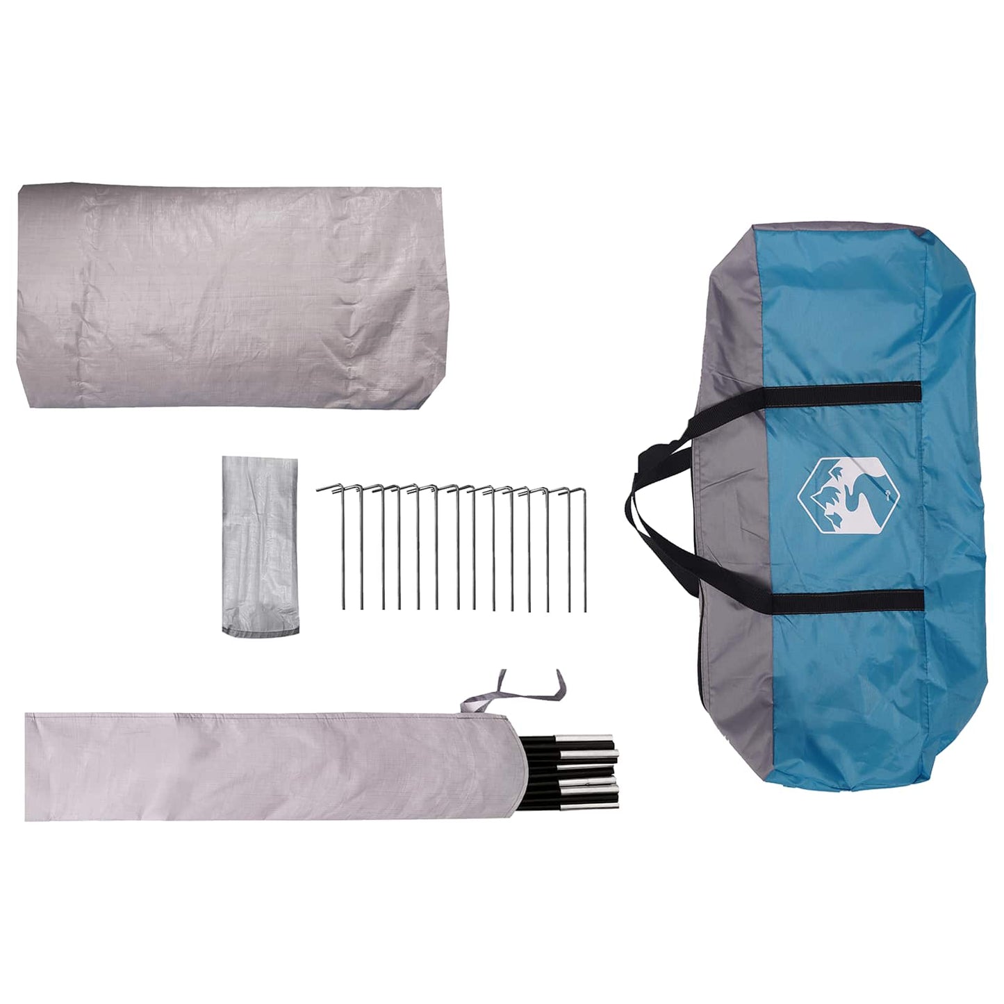 Trekking Tent with Rainfly Water-Resistant 3-Person Blue