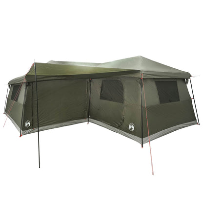 Family Tent with Rainfly Water-Resistant 14-Person Army Green