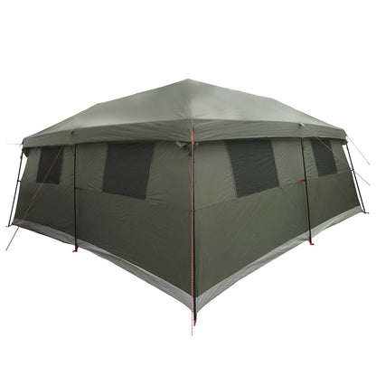 Family Tent with Rainfly Water-Resistant 14-Person Army Green