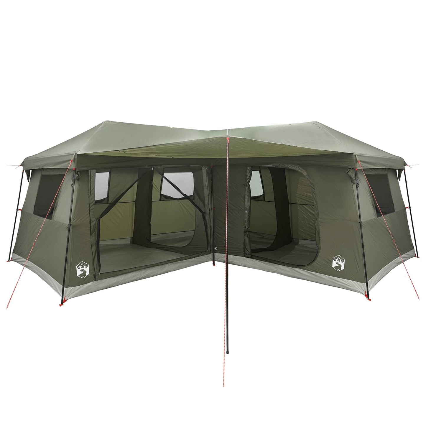 Family Tent with Rainfly Water-Resistant 14-Person Army Green