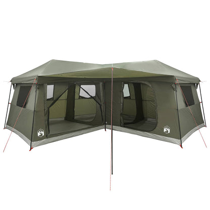 Family Tent with Rainfly Water-Resistant 14-Person Army Green