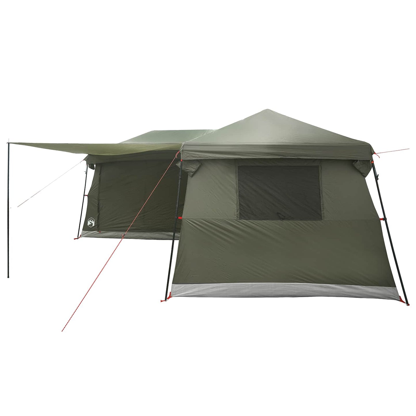 Family Tent with Rainfly Water-Resistant 14-Person Army Green