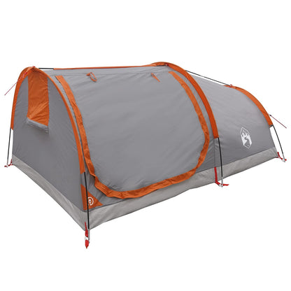 Hiking Tent Water-Resistant 2-Person Grey and Orange