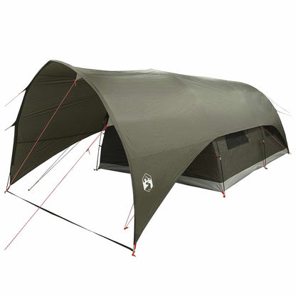 Tunnel Tent with Rainfly Water-Resistant 10-Person Army Green