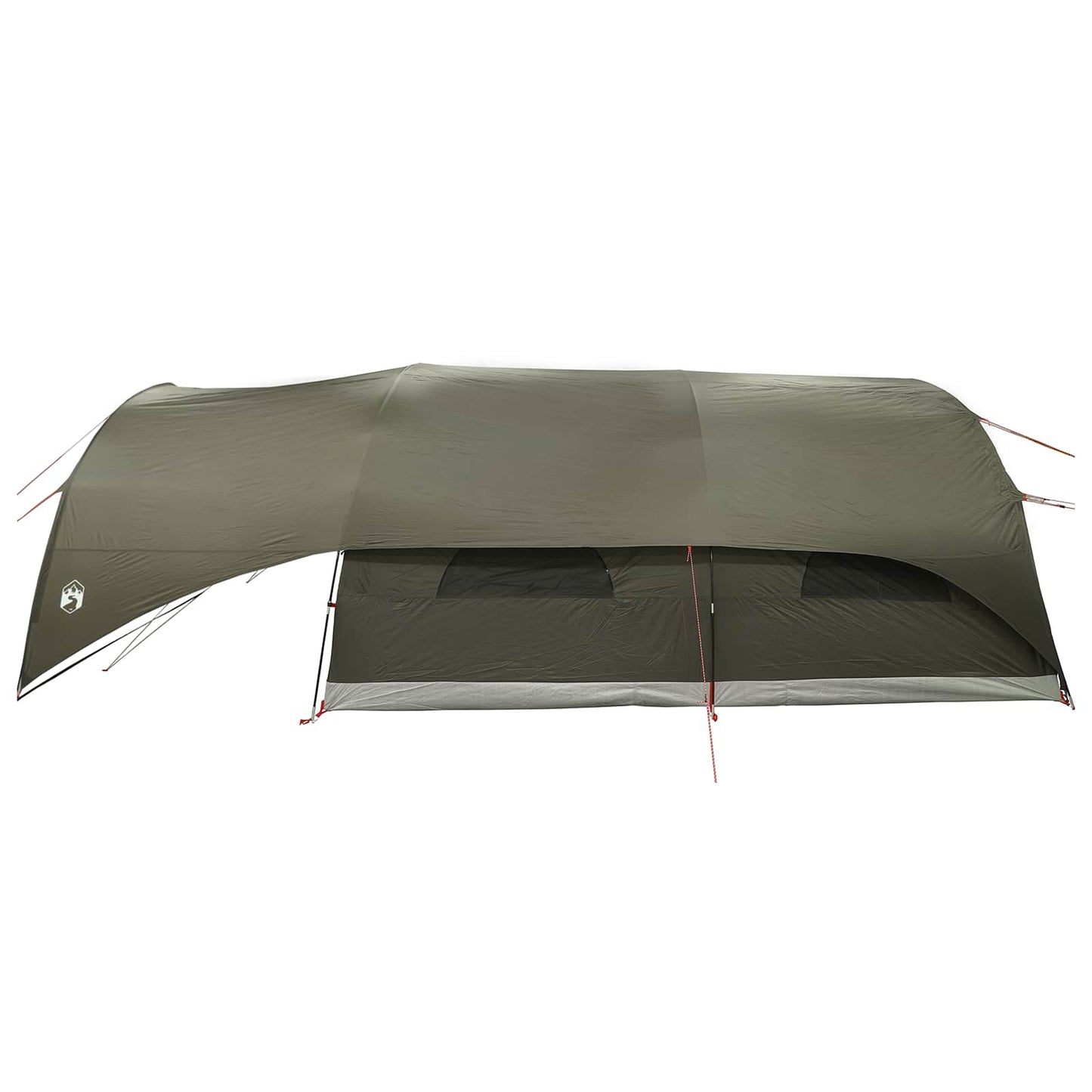 Tunnel Tent with Rainfly Water-Resistant 10-Person Army Green