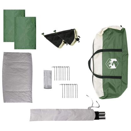 Family Tent with Rainfly Water-resistant 14-Person Green