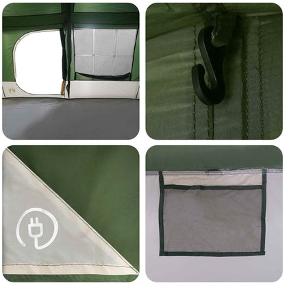 Family Tent with Rainfly Water-resistant 9-Person Green