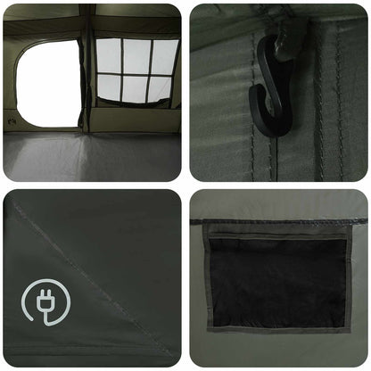 Family Tent with Rainfly Water-resistant 9-Person Army Green