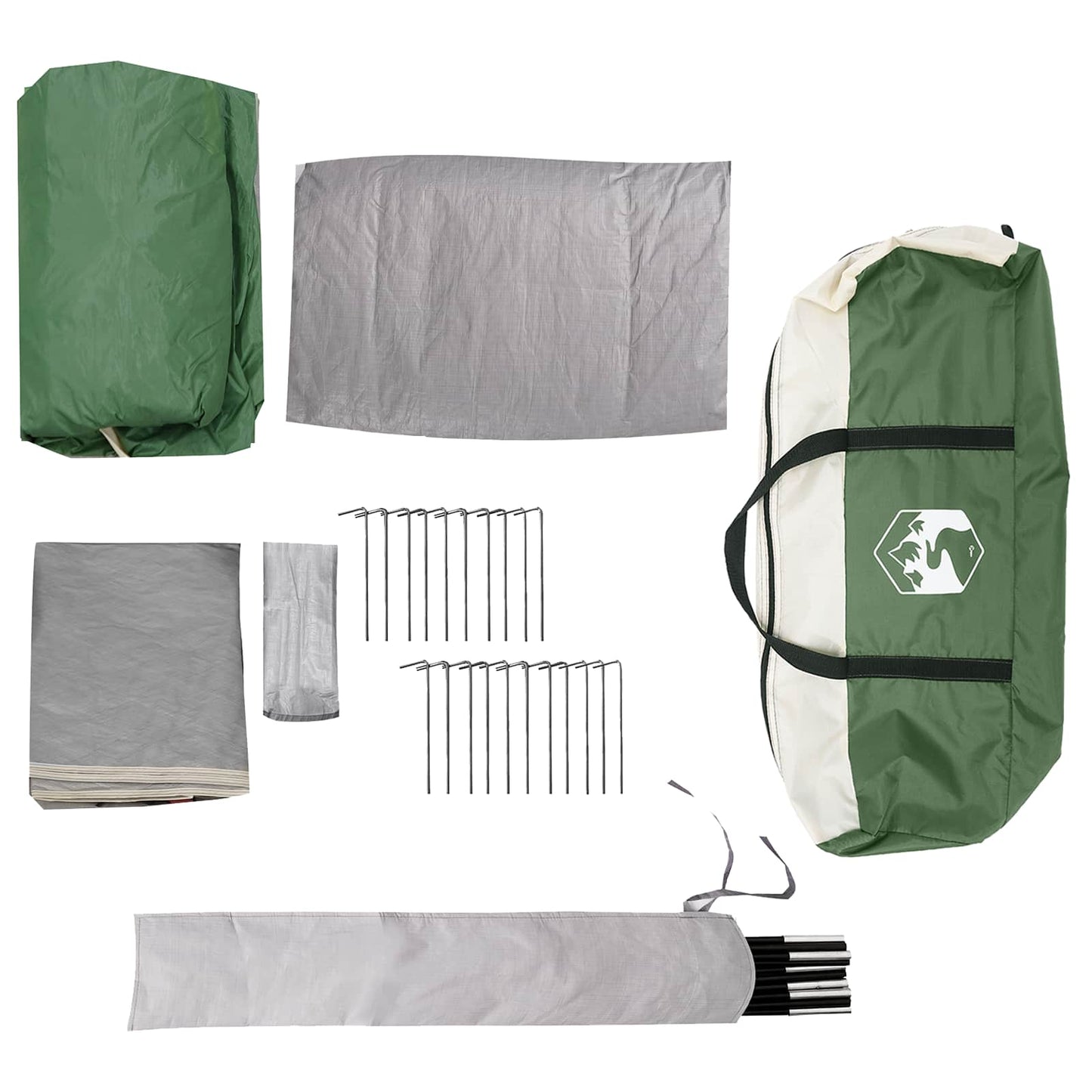 Family Tent with Rainfly Water-resistant 6-Person Green