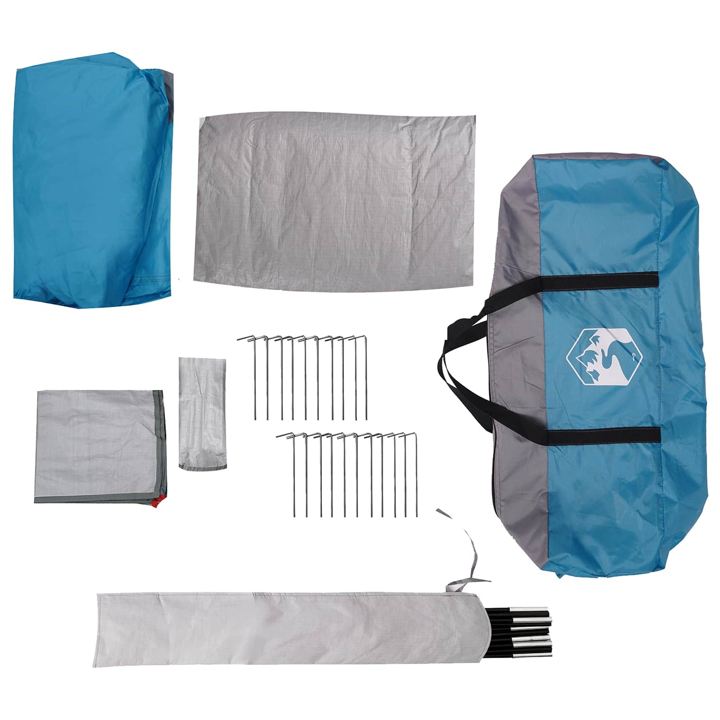 Family Tent with Rainfly Water-resistant 6-Person 6-Person Blue