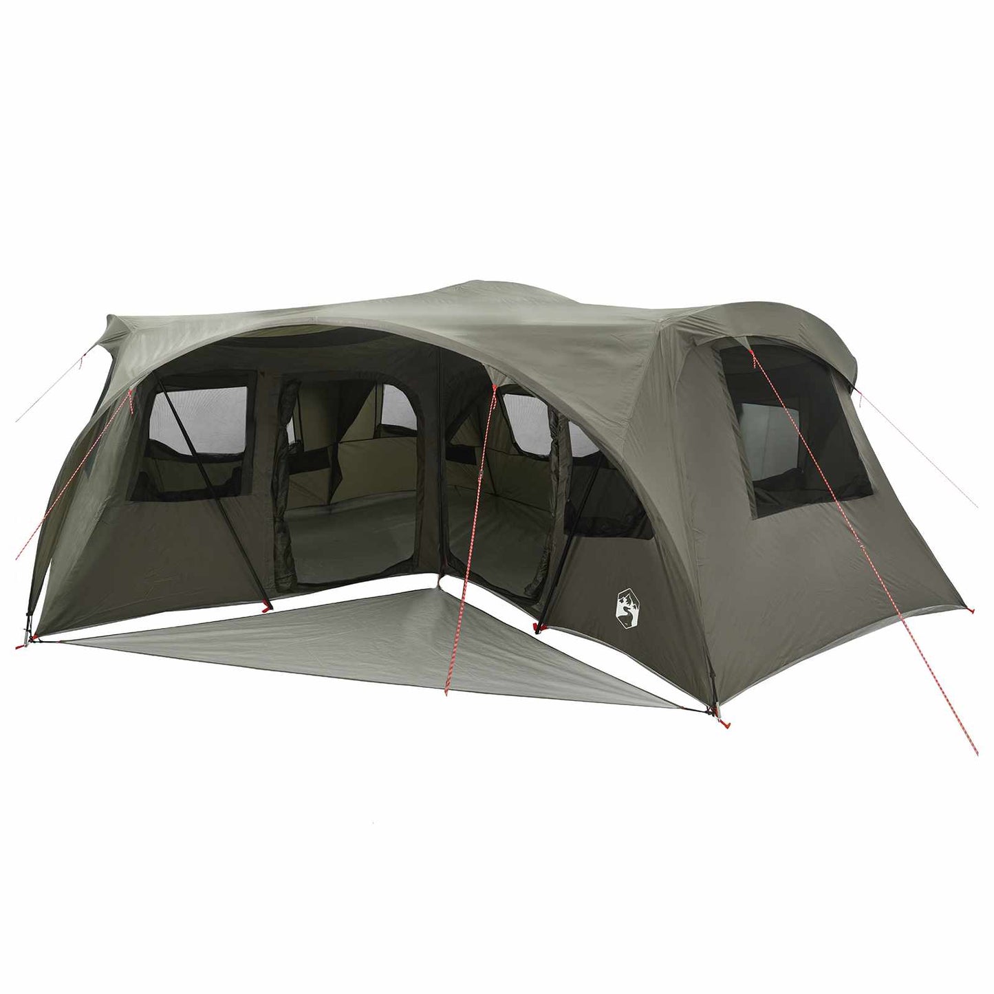 Family Tent with Rainfly Water-resistant 6-Person Army Green