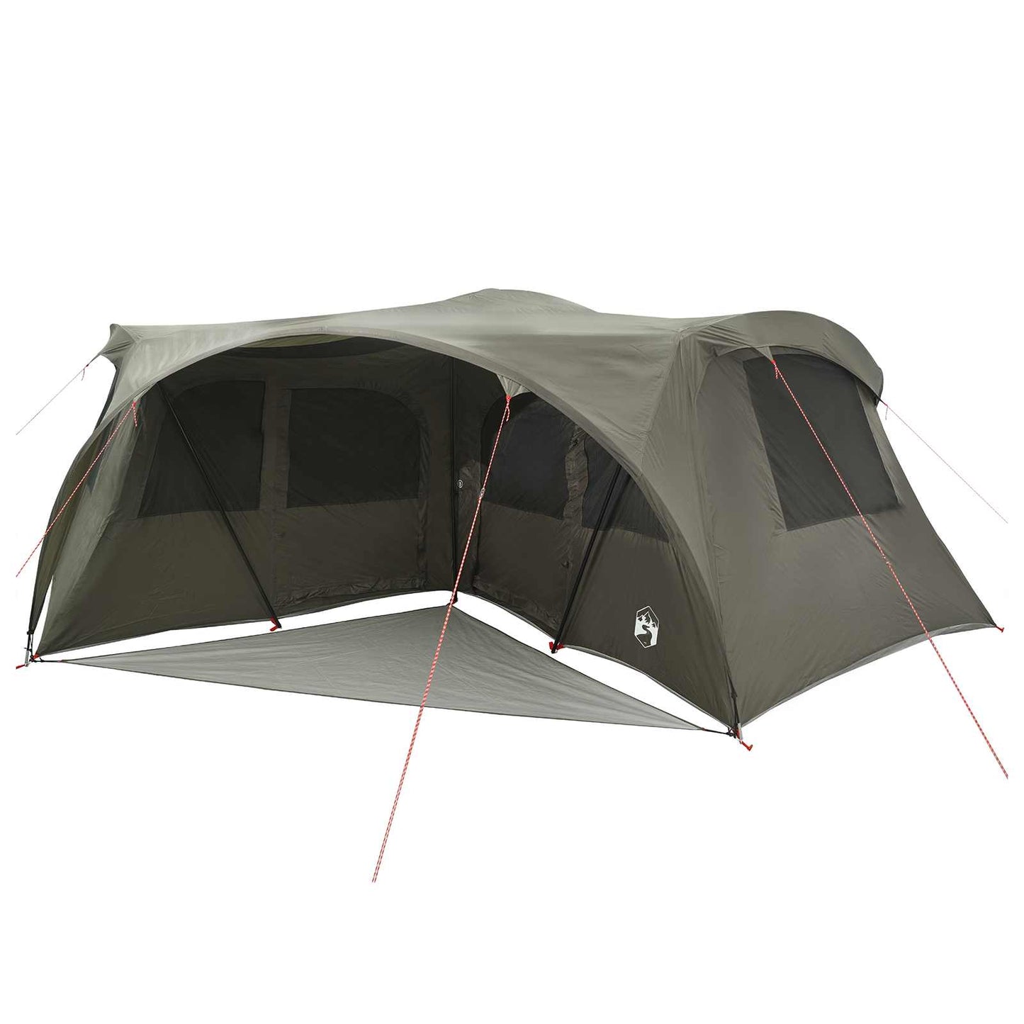 Family Tent with Rainfly Water-resistant 6-Person Army Green