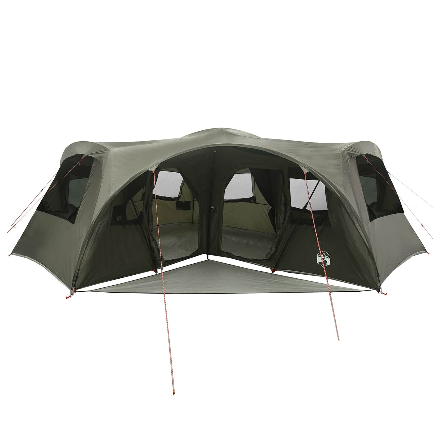 Family Tent with Rainfly Water-resistant 6-Person Army Green