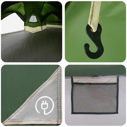 Family Tent with Rainfly Water-resistant 5-Person Green