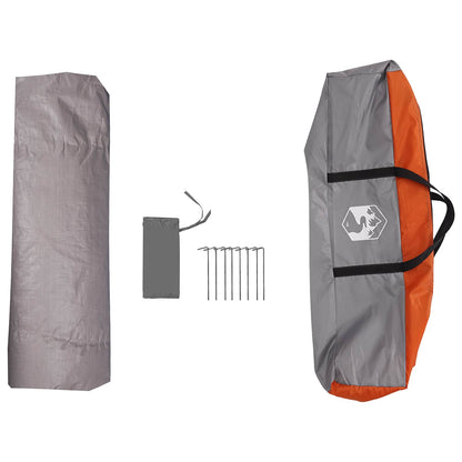 Instant Tent Water-resistant 2-Person Grey and Orange