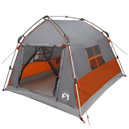 Instant Tent Water-resistant 2-Person Grey and Orange