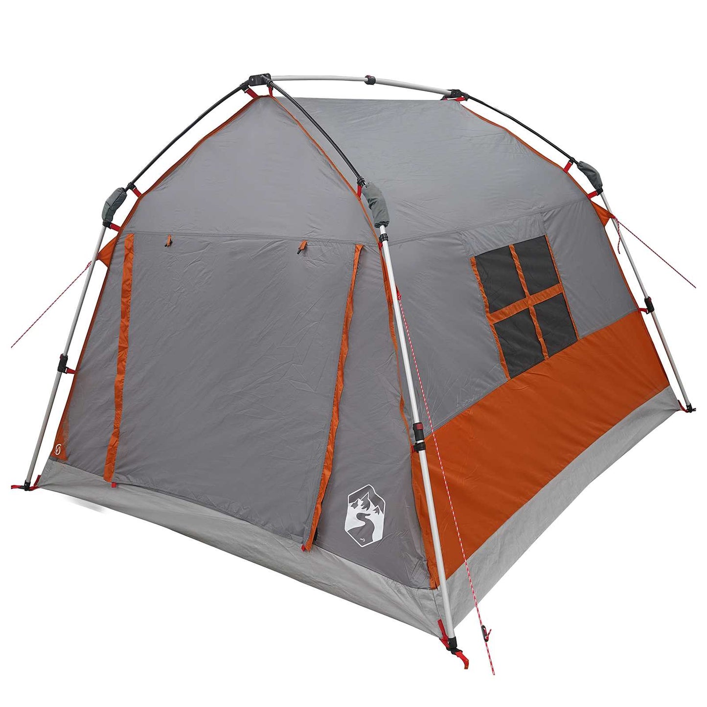Instant Tent Water-resistant 2-Person Grey and Orange