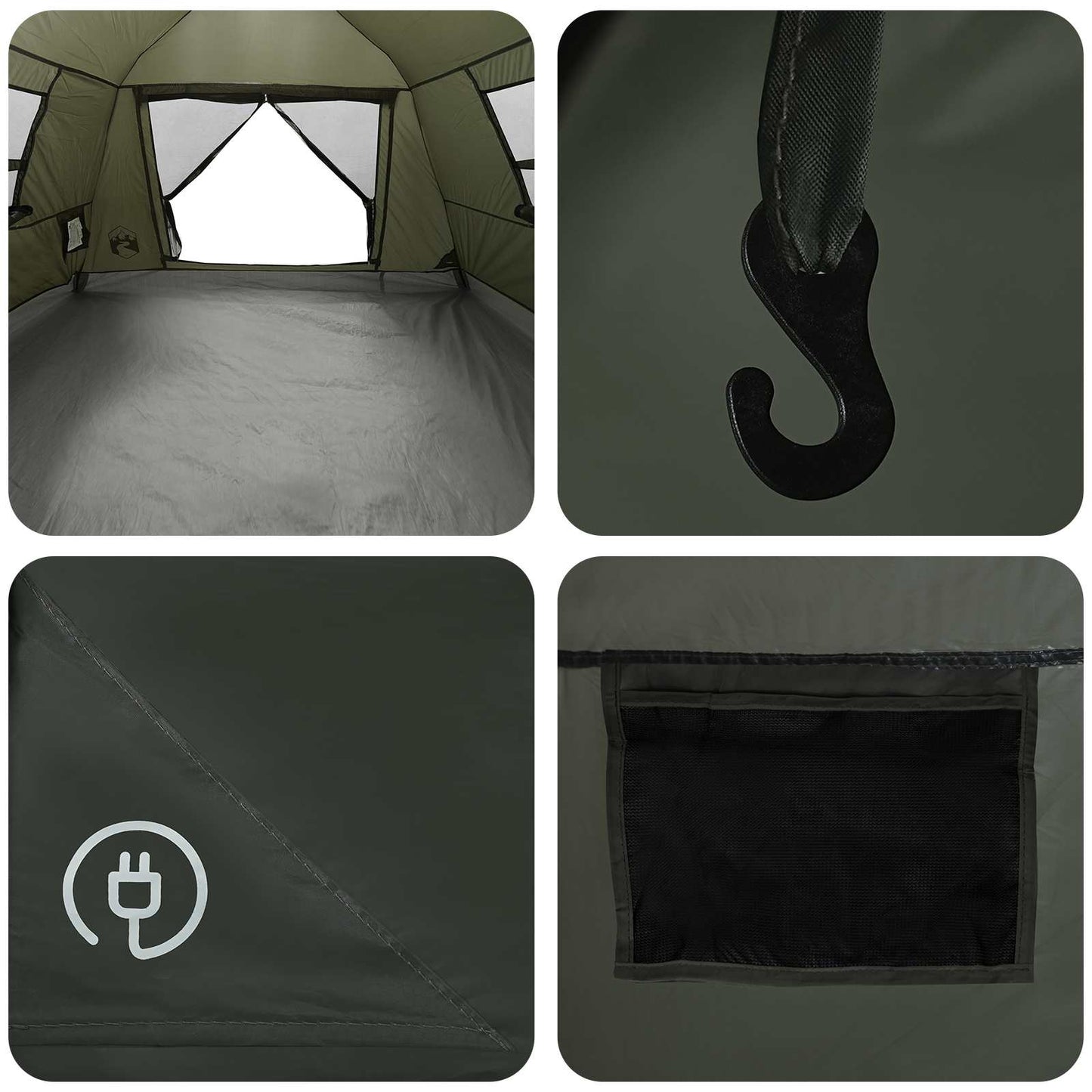 Instant Tent Water-resistant 2-Person Army Green