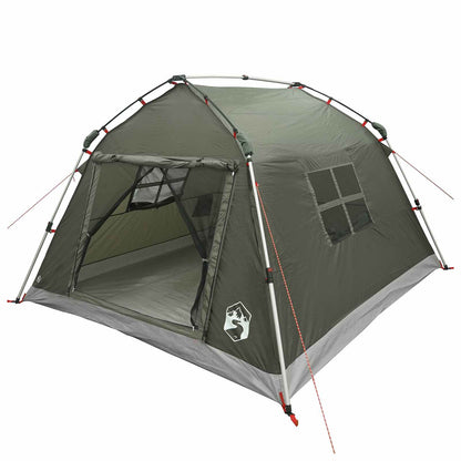 Instant Tent Water-resistant 3-Person Army Green